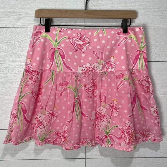 Lilly Pulitzer Pink Print Skirt Size 6 - Picture 1 of 12